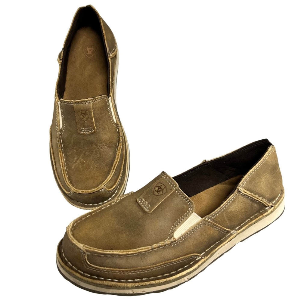 Ariat Cruiser Womens Loafers Size 7B Brown Leather Slip On Casual Western Shoes